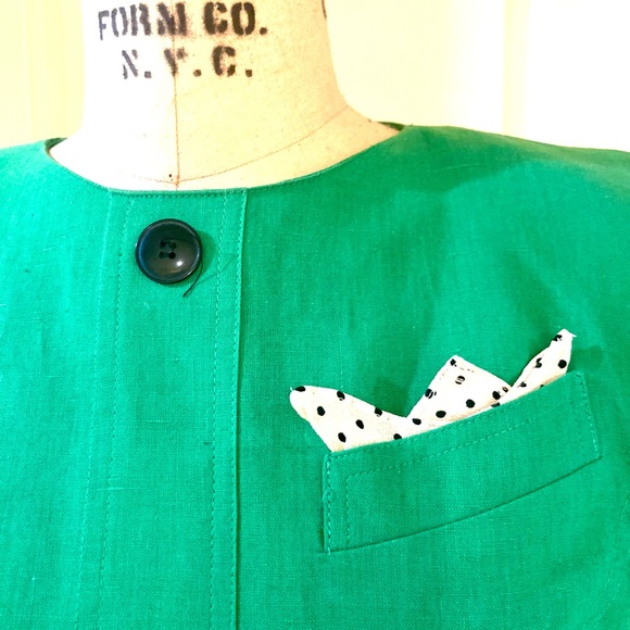 St. Gillian 80’s linen dress, size 8, fully lined, back zip, dry clean - Picture 2 of 8